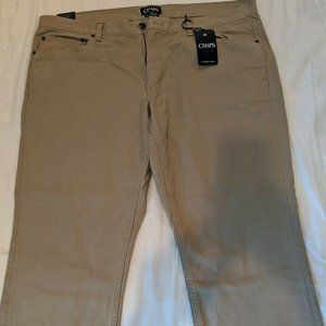 NWT Chaps Twill Khakis Hudson Tan Flat Front